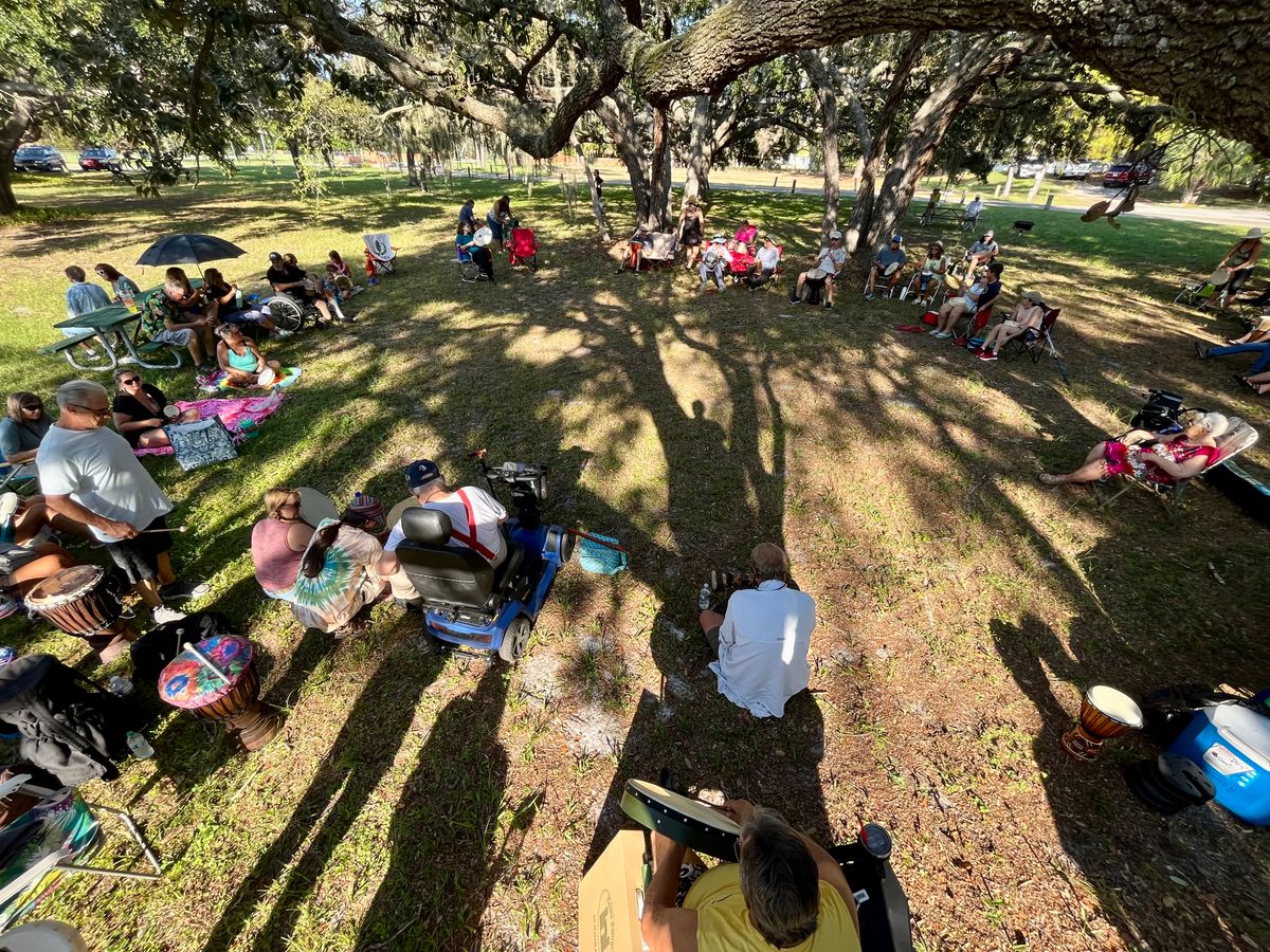 2023 Drum Circle at Anclote Park with Pasco Sierra Club and DECF members