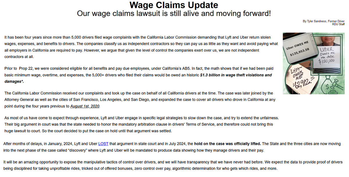 Wage Claims Update Fall 2024