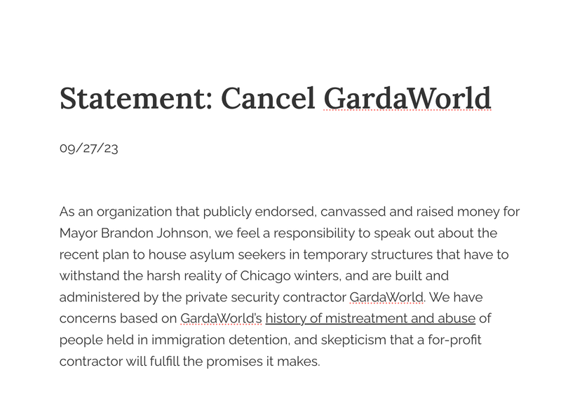 Statement: Cancel GardaWorld