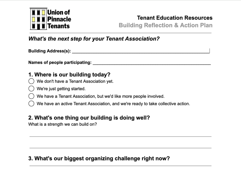 Tenant Association Action Plan