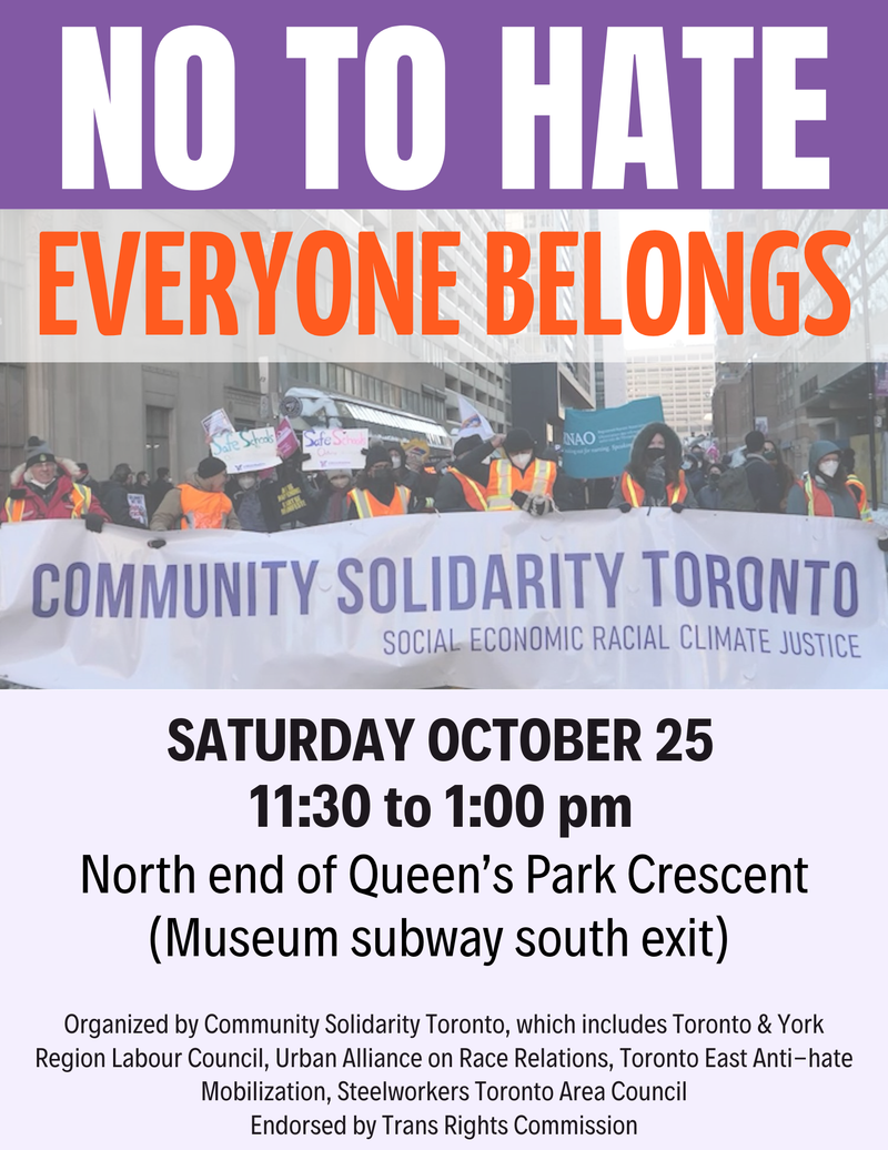 Rally: No To Hate; Everyone Belongs
