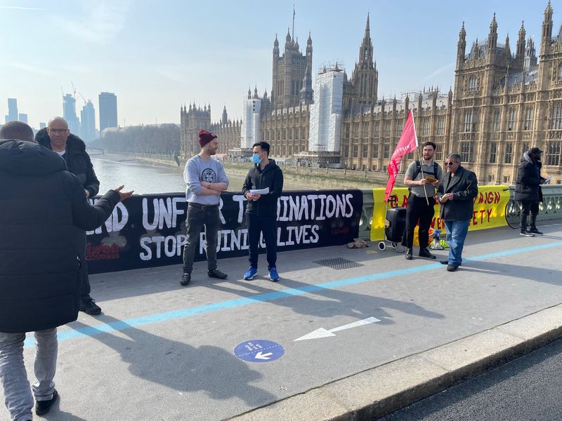 Striking private hire drivers protest central Government and TfL over poverty pay, safety, and unfair dismissals