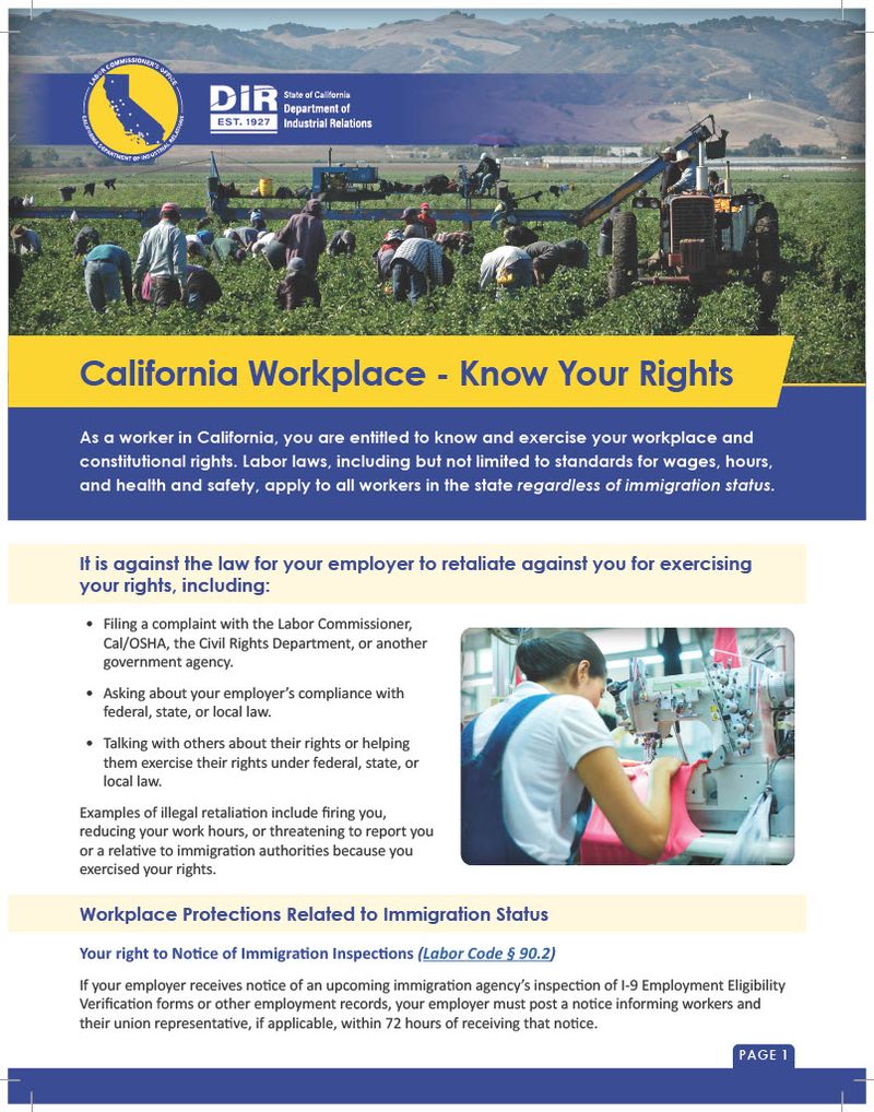 Know Your Rights in the Workplace- English