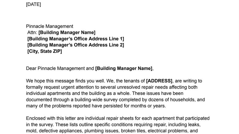 Sample Demand Letter to Landlord