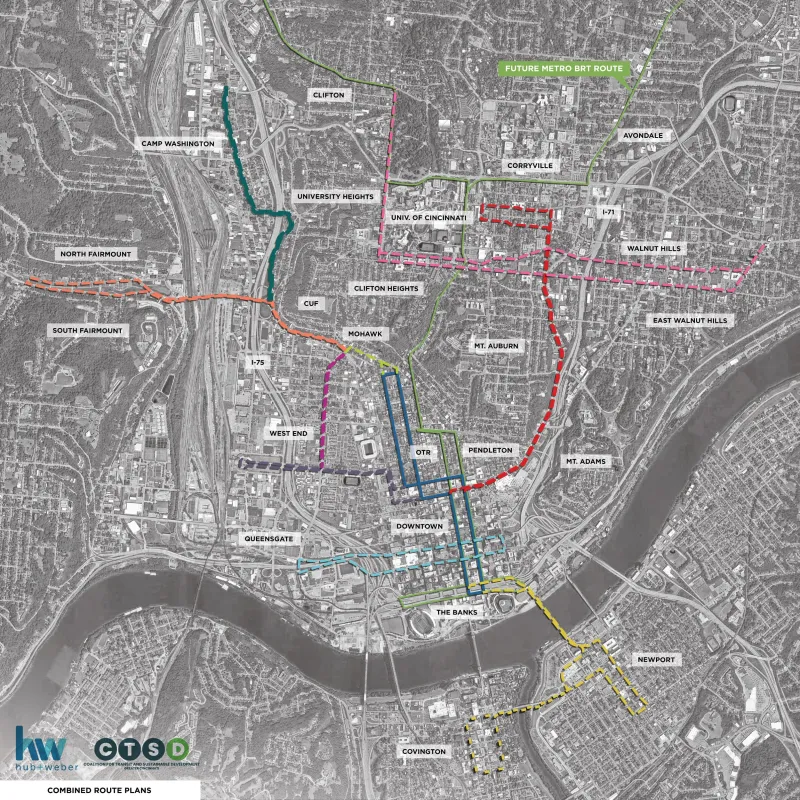 Cincinnati Streetcar Expansion Route Maps