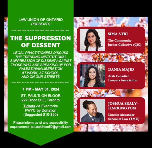 The Suppression of Dissent: Legal perspectives on the institutional suppression of Palestinian support
