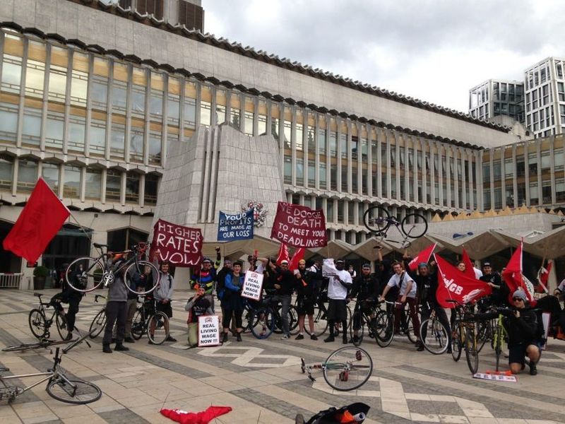 CitySprint pushbike couriers stage day-long London Living Wage protest
