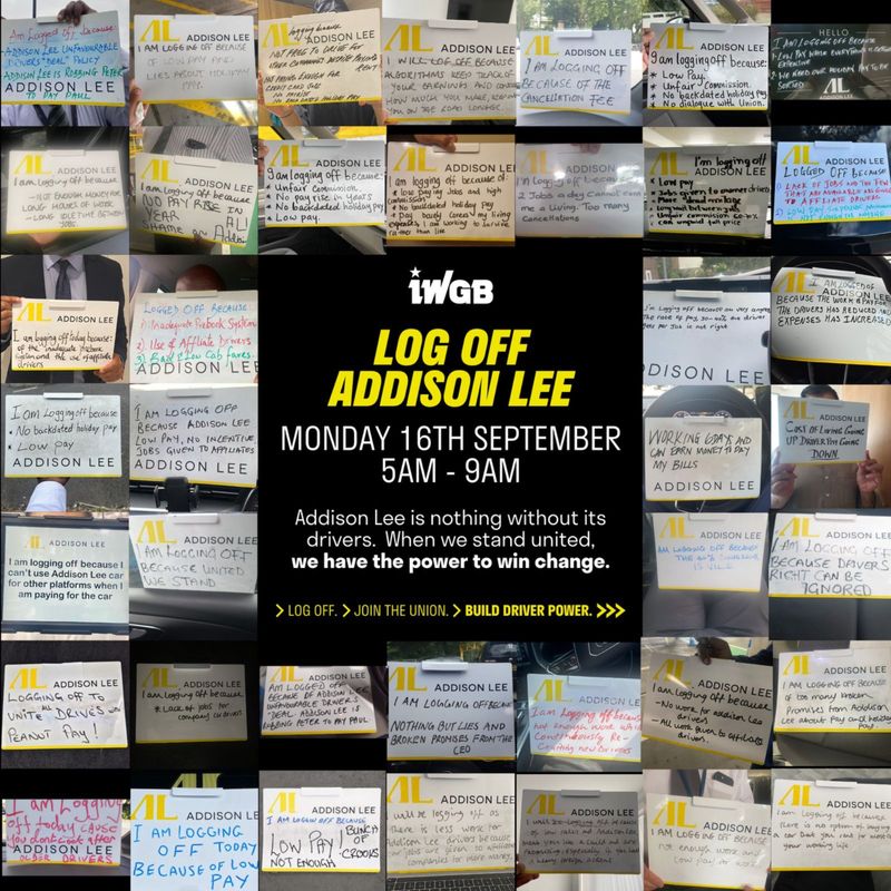 Addison Lee drivers protest deteriorating pay and conditions with mass log off