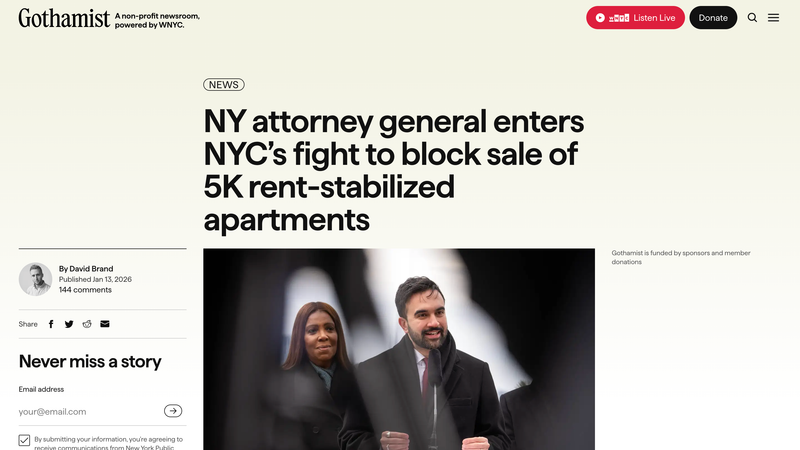NY attorney general enters NYC’s fight to block sale of 5K rent-stabilized apartments
