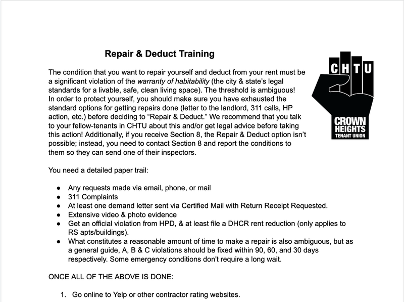 Repair and Deduct Fact Sheet