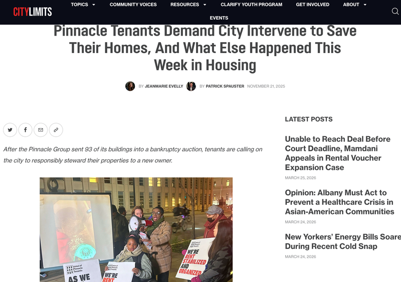 Pinnacle Tenants Demand City Intervene to Save Their Homes