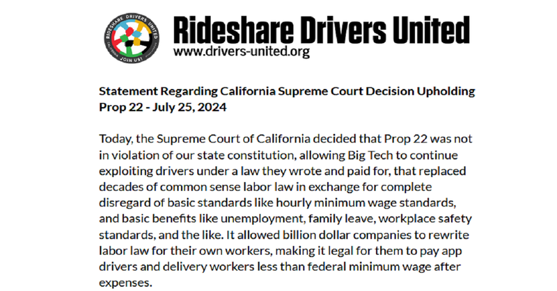 Prop 22 Upheld