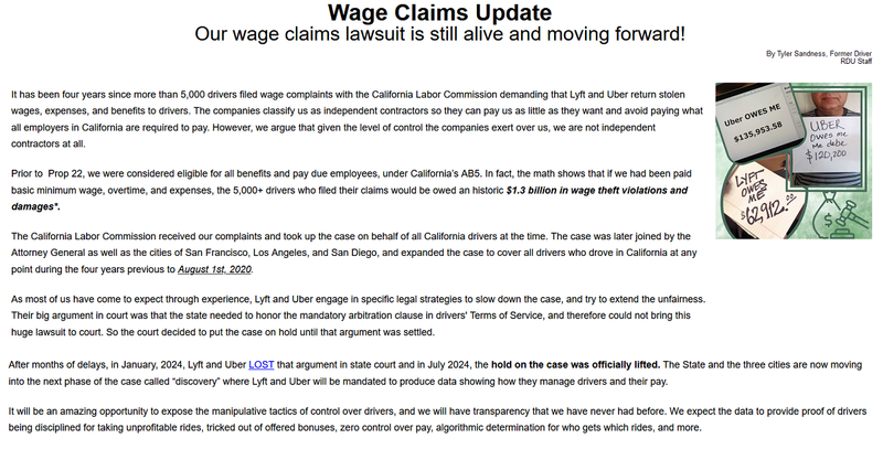 Wage Claims Update Fall 2024