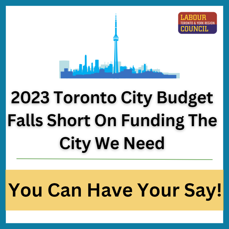 2023 Toronto City Budget Information, Events and Actions