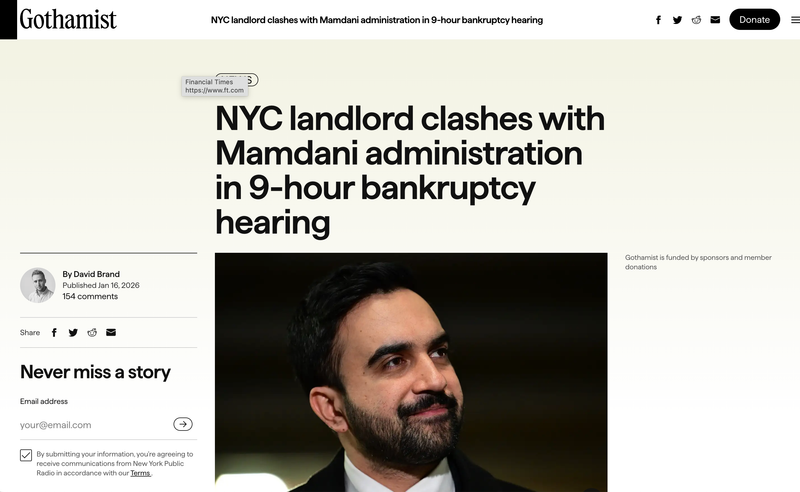NYC landlord clashes with Mamdani administration in 9-hour bankruptcy hearing