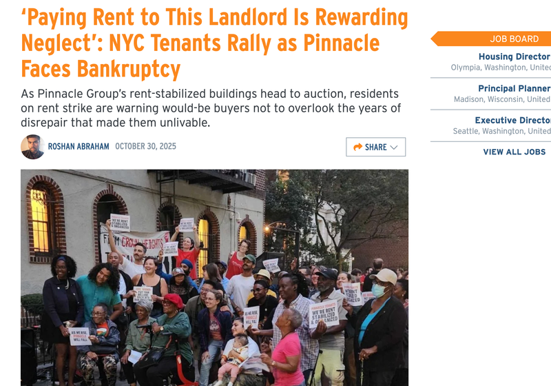 ‘Paying Rent to This Landlord Is Rewarding Neglect’: NYC Tenants Rally as Pinnacle Faces Bankruptcy