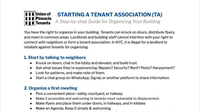 How to Start a Tenant Association
