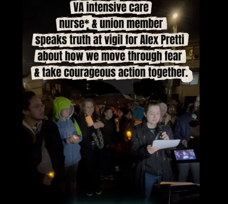 At Vigil for Alex Pretti About How to Move Through Fear &amp; Take Courageous Action Together