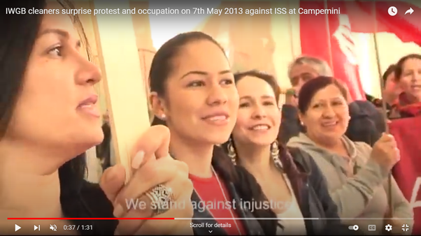 IWGB cleaners surprise protest and occupation against ISS