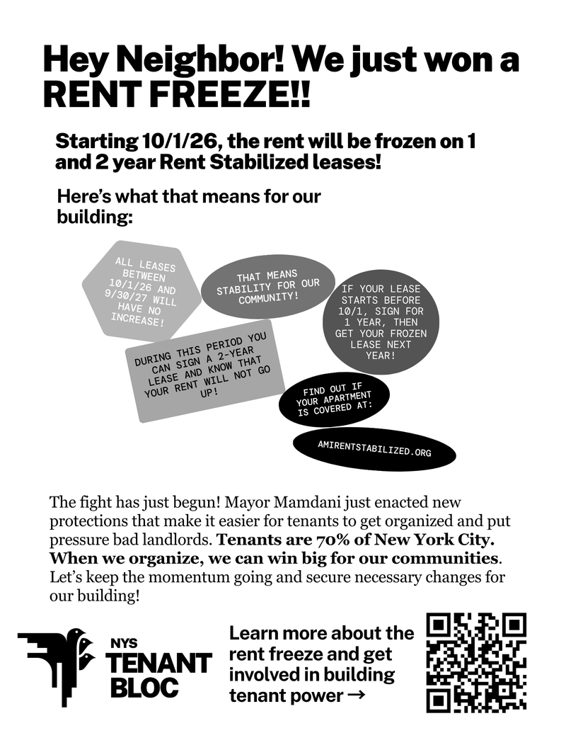 Rent Freeze Printable Flyer for Doorknocking