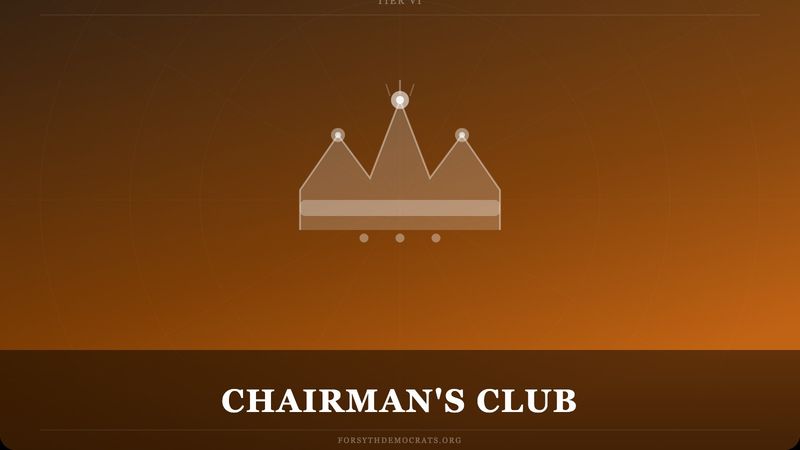 Chairman's ClubChairman's Club membership is extended personally by the FCDC Chair. To express interest, contact us directly or complete the form. All inquiries are handled with discretion.$500 per month$5,000/yr · save $1,000