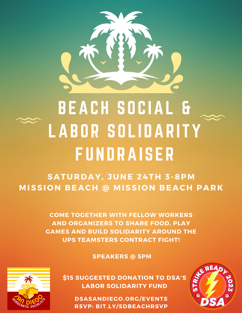 Join DSA San Diego & UPS Teamsters at the beach!