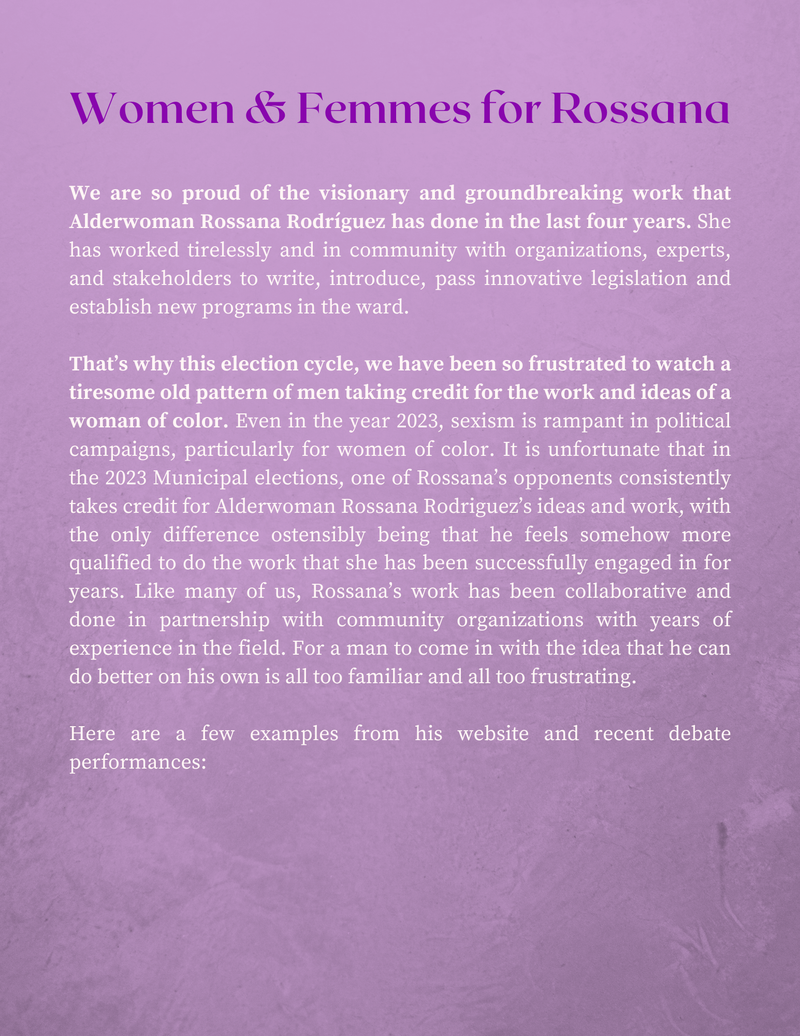 Women & Femmes for Rossana