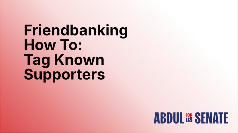 How To: Tag Known Supporters