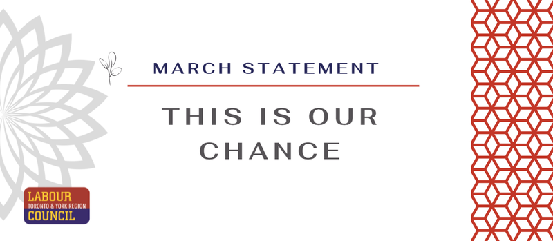 This is Our Chance - Statement on the Resignation of John Tory as Mayor
