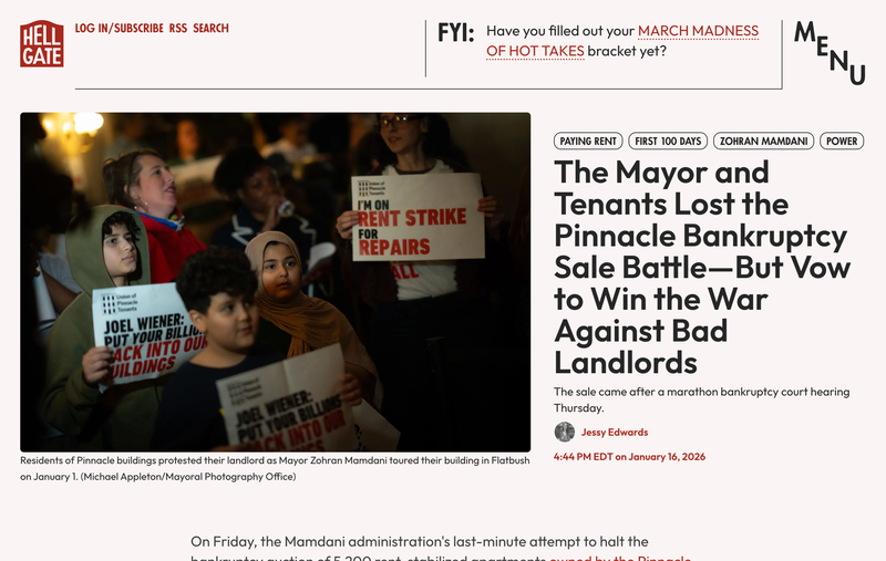 The Mayor and Tenants Lost the Pinnacle Bankruptcy Sale Battle—But Vow to Win the War Against Bad Landlords