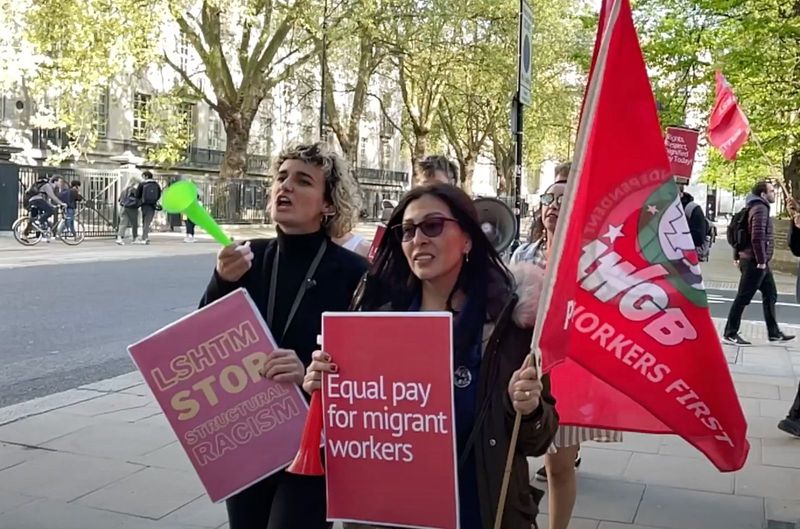 Four workers at London School of Hygiene and Tropical Medicine suspended after peacefully protesting pay discrimination