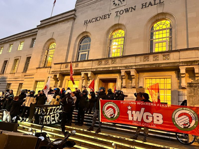 Dalston delivery drivers protest Hackney Mayor over lack of safe waiting areas
