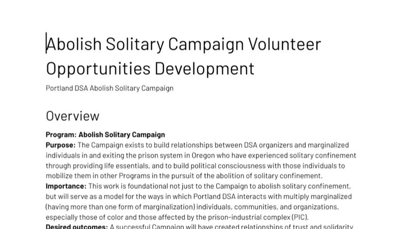 Campaign Roles and Volunteer Opportunities